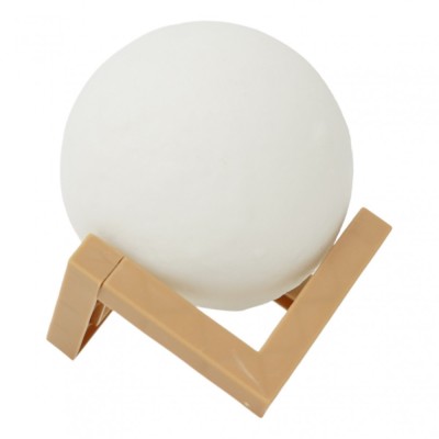 Lampa de veghe in forma de luna 3d moon light alb rece, alimentare baterii, stand plastic inclus, 8 cm, flippy foto
