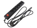 Prelungitor 6 Prize PVC Negru 3m 16A