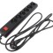 Prelungitor 6 Prize PVC Negru 3m 16A
