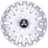 Capace roti Mitsubishi R16, ABS, Gri/Negru - Set 4 buc. Compatibil Universal
