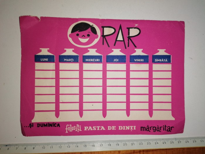 ORAR VECHI NEFOLOSIT RECLAMA PASTA DE DINTI MARGARITAR