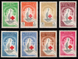 Franta Colonii 1963, Serie completa OMNIBUS CRUCE ROSIE, 7 tari / serii, MNH!, Organizatii internationale, Nestampilat