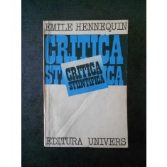 EMILE HENNEQUIN - CRITICA STIINTIFICA
