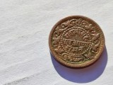 8. Moneda India - Principatele Gwalior &frac14; Anna 1900 (Coat of Arms)