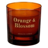 Lum&acirc;nare Aromatică, Orange &amp; Blossom, Parafină, Borcan Sticlă Chihlimbar, 8x9cm, Oem