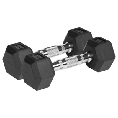 GANTERE DUMBBELL HEX FONTA CAUCIUCATA 2X3KG REBEL ACTIV foto