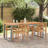 vidaXL Masă de grădină pentru dining Gri 200 x 90 x 75 cm