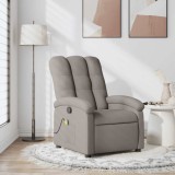 VidaXL Fotoliu de masaj rabatabil, gri taupe, material textil
