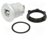 Adaptor USB 2.0 ONPOW USB A soclu la USB B soclu pentru montaj pe panou M22