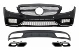 Bara fata &amp; Difuzor cu Ornamente Evacuare Crom Mercedes C-Class W205 S205 (2014-2018) C63 Design pentru Bara Standard Performance AutoTuning