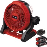 Einhell GE-CF 18/2200 Li PXC + Twinpack CB + 4514095 - Ventilator 3 trepte + Set 2 acumulatori si incarcator Li-Ion 18 V 2.5 Ah