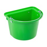 Găleată de hrănire pentru cabaline, cu dispozitiv de fixare și m&acirc;ner, verde, 12&nbsp;litri