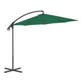 Umbrelă suspendată cu st&acirc;lp din oțel, verde, 300 cm, vidaXL