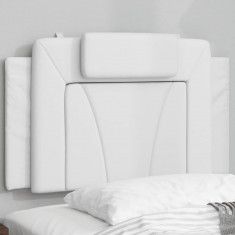 vidaXL Pernă pentru tăblie pat, alb, 90 cm, piele artificială