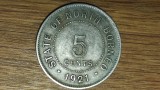 North Borneo / Borneo de nord - moneda de colectie rara - 5 cents 1921 -valoare mare, greu de gasit !, Asia