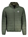 Geaca barbati, cu 2 buzunare exterioare, cu gluga, logo, verde, 2XL