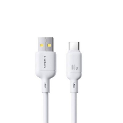 CABLU alimentare si date Baseus Silky, Fast Charging Data Cablept. smartphone, USB la USB Type-C 100W, 1m, alb&amp;quot;P10377703213-00&amp;quot; foto