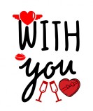 Cumpara ieftin Sticker decorativ, With You, Negru, 80 cm, 1220STI, Oem