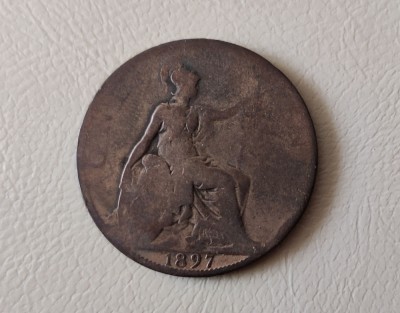 UK / Marea Britanie - 1/2 Penny (1897) Queen Victoria - monedă s172 foto