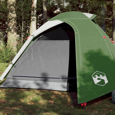 vidaXL Cort de camping 2 persoane, verde, 264x210x125 cm, tafta 185T foto