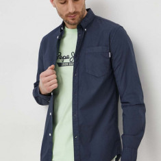 Pepe Jeans camasa din bumbac Prince barbati, culoarea albastru marin, cu guler button-down, regular