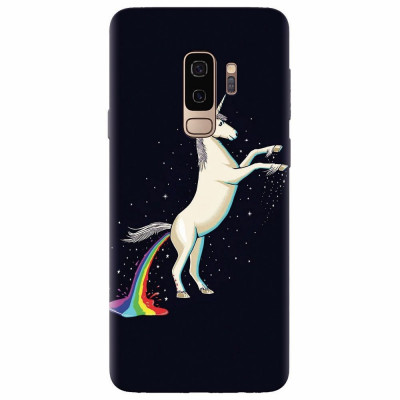 Husa silicon pentru Samsung S9 Plus, Unicorn Shitting Rainbows foto