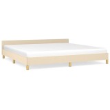 Cumpara ieftin Cadru de pat fara saltea, crem, 200x200 cm, textil