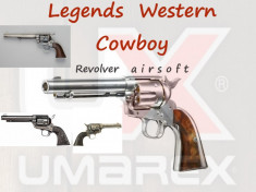 Revolver U M A R E X Western Cowboy METAL antichizat CO2 Silver foto