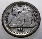 J.466 GUATEMALA 1/2 REAL 1880 ARGINT