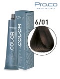 Vopsea de par profesionala PRO.COLOR 100 ml - Pro.Co - 6/01 BLOND &Icirc;NCHIS CENUSIU