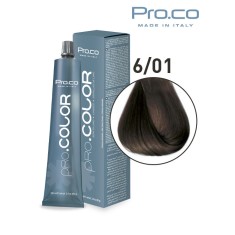 Vopsea de par profesionala PRO.COLOR 100 ml - Pro.Co - 6/01 BLOND &Icirc;NCHIS CENUSIU