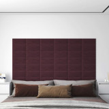 Panouri de perete 12 buc. violet 30x15 cm textil 0,54 m&sup2; GartenMobel Dekor, vidaXL