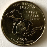 AMERICA QUARTER 1/4 DOLLAR 2004 LITERA P.(GREAT LAKES STATE - MICHIGAN), BU, America de Nord, Cupru-Nichel