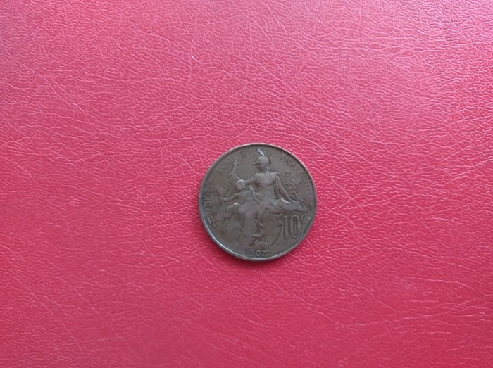 FRANTA - 10 CENTIMES 1907 ( 10 gr. bronz )