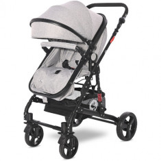 Carucior 2 in 1 Lorelli cu Landou Transformabil in Parte Sport Alba Classic Grey foto