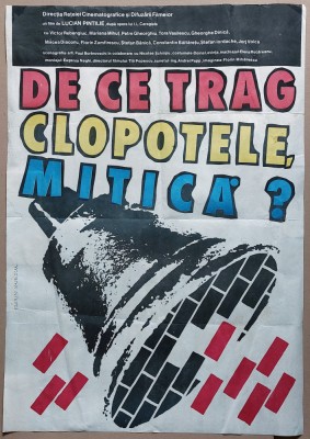 De ce trag clopotele, Mitica? - Afis film romanesc format XL, Romaniafilm 1981 foto
