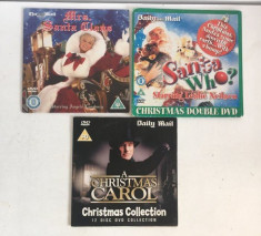 *DD- Lot 3 DVD filme Craciun, A Christmas Carol, Santa who?, Mrs. Santa Claus foto