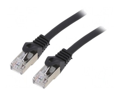 Patch Cord S/FTP Cat6a Cupru Negru 5m LSZH Cablexpert foto