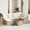vidaXL Set de canapele pentru grădină 7 pcs Bej Rattan poli 3346801