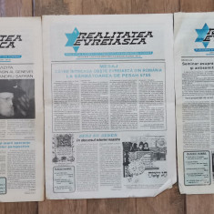 Realitatea Evreiasca lot 3 ziare anii 90 în română și Ebrica