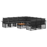 vidaXL Set de canapele de exterior 12 pcs Negru și Gri &icirc;nchis 3437783