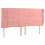 Cumpara ieftin Tablie de pat cu aripioare, roz, 163x23x118/128 cm, catifea