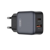 Incarcator XO L156 GaN 30W USB-A + USB-C , Adaptor Fast Charge pentru Telefon