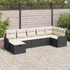 VidaXL Set de canapele pentru grădină cu pernă 7 pcs Negru Rattan poli 3360328
