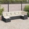vidaXL Set de canapele pentru grădină cu pernă 7 pcs Negru Rattan poli 3360328