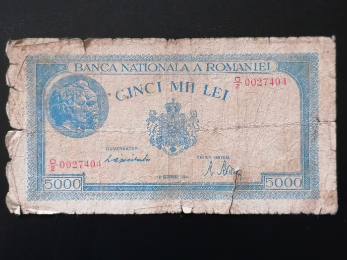 BANCNOTA-5000 LEI 1944 - 10 OCTOMVRIE 1944-ROMANIA