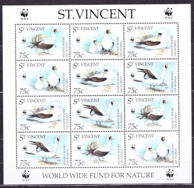 DB WWF Fauna St. Vincent Pasari MS MNH foto