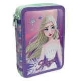 Penar echipat cu 2 compartimente pentru fete,model Elsa Magic, 31 piese,20x15x5cm, Oem