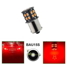 LED 30 SMD PY21W BAU15S 12V Canbus Lampa Becuri Lumini Rosu