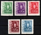 Ungaria 1935, Mi #517-521**, Principele Ferenc Rakoczi II, MNH! Cota 40,- &euro;!
